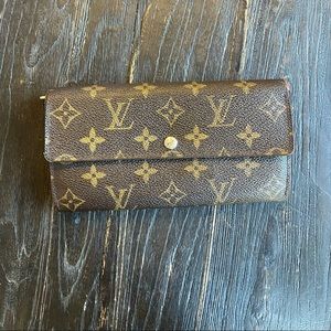 Louis Vuitton Sarah Brown Canvas Monogram Wallet